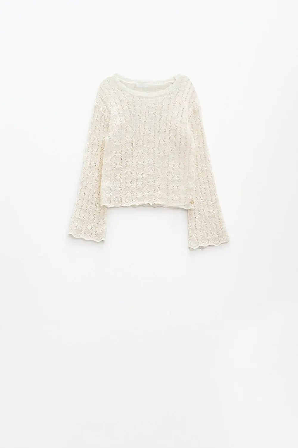 Pull crème à manches évasées - Pulls
