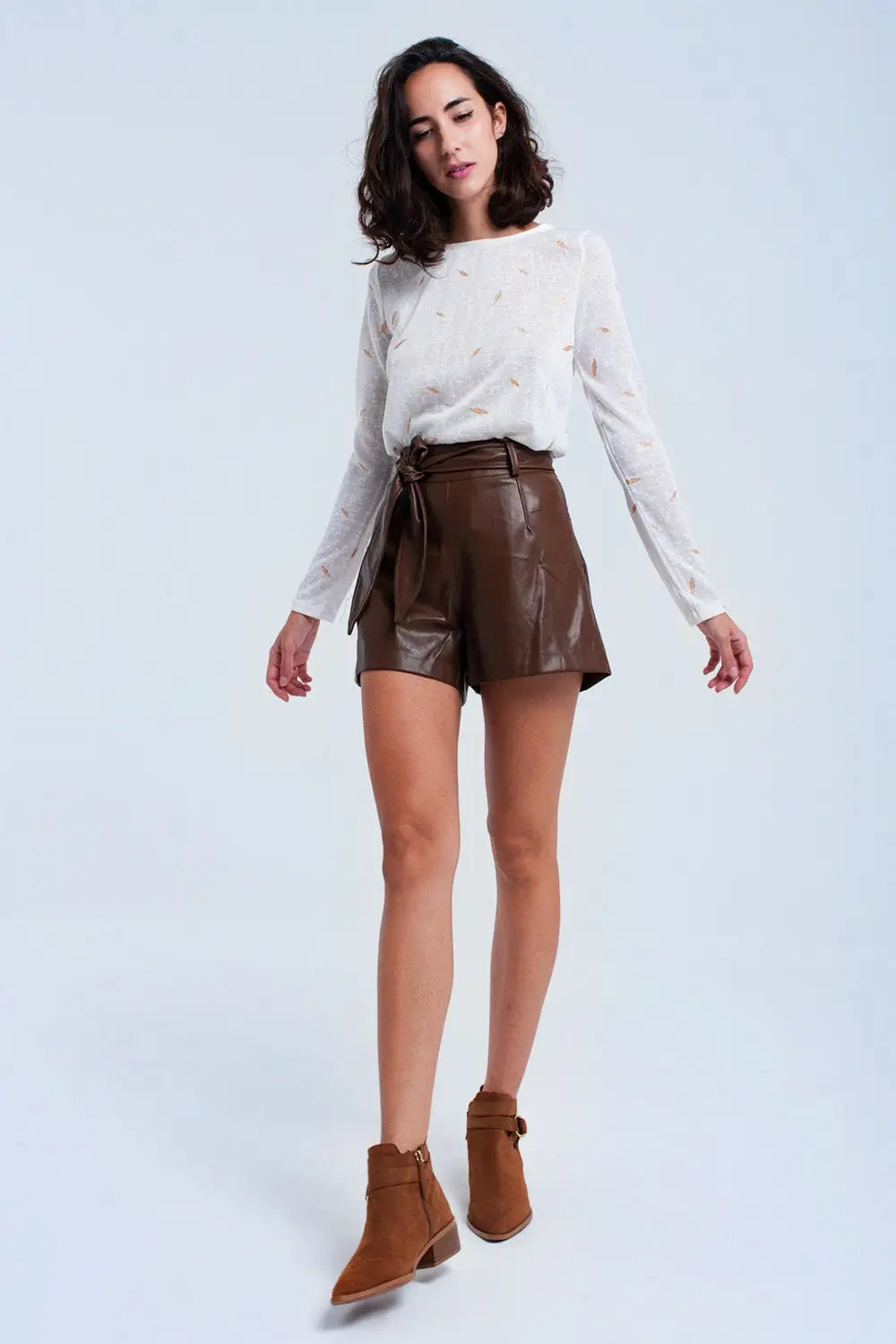 Pull crème avec détail imprimé - Pulls