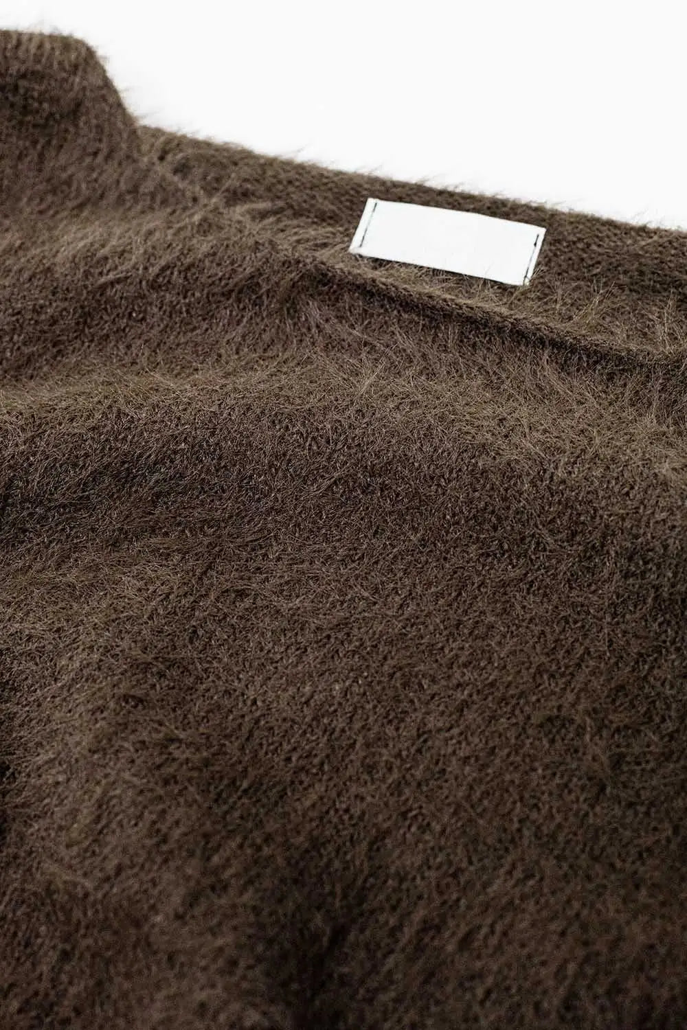 pull cropped fluffy en brun ajusté à la taille - One Size / bleu - Pulls