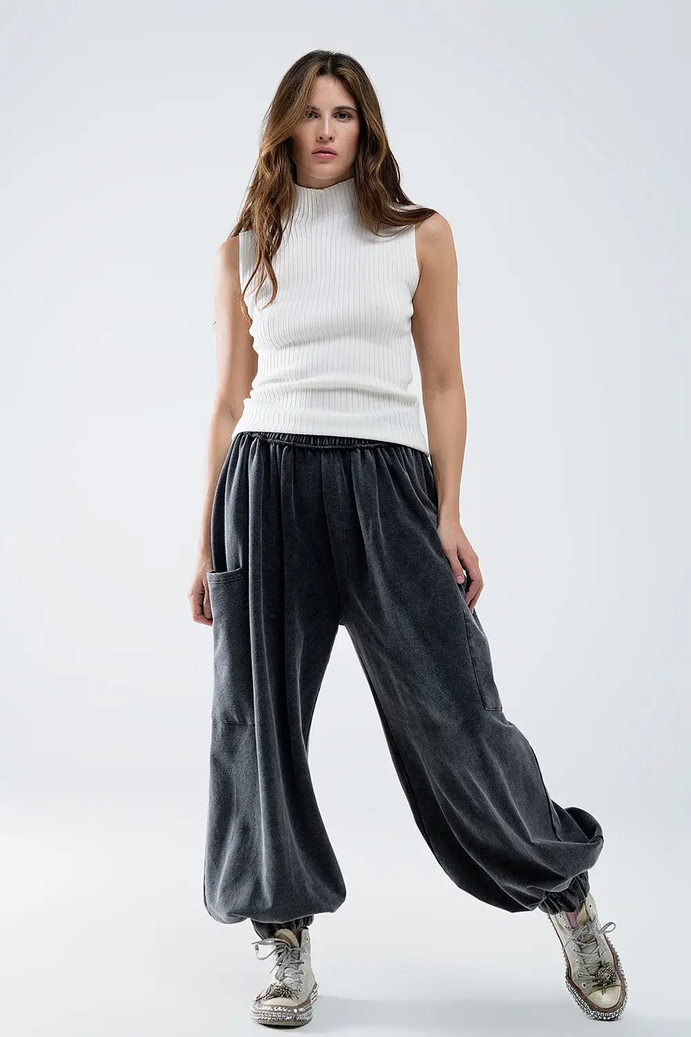 Pull en laine sans manche à maille fine écru - Pulls