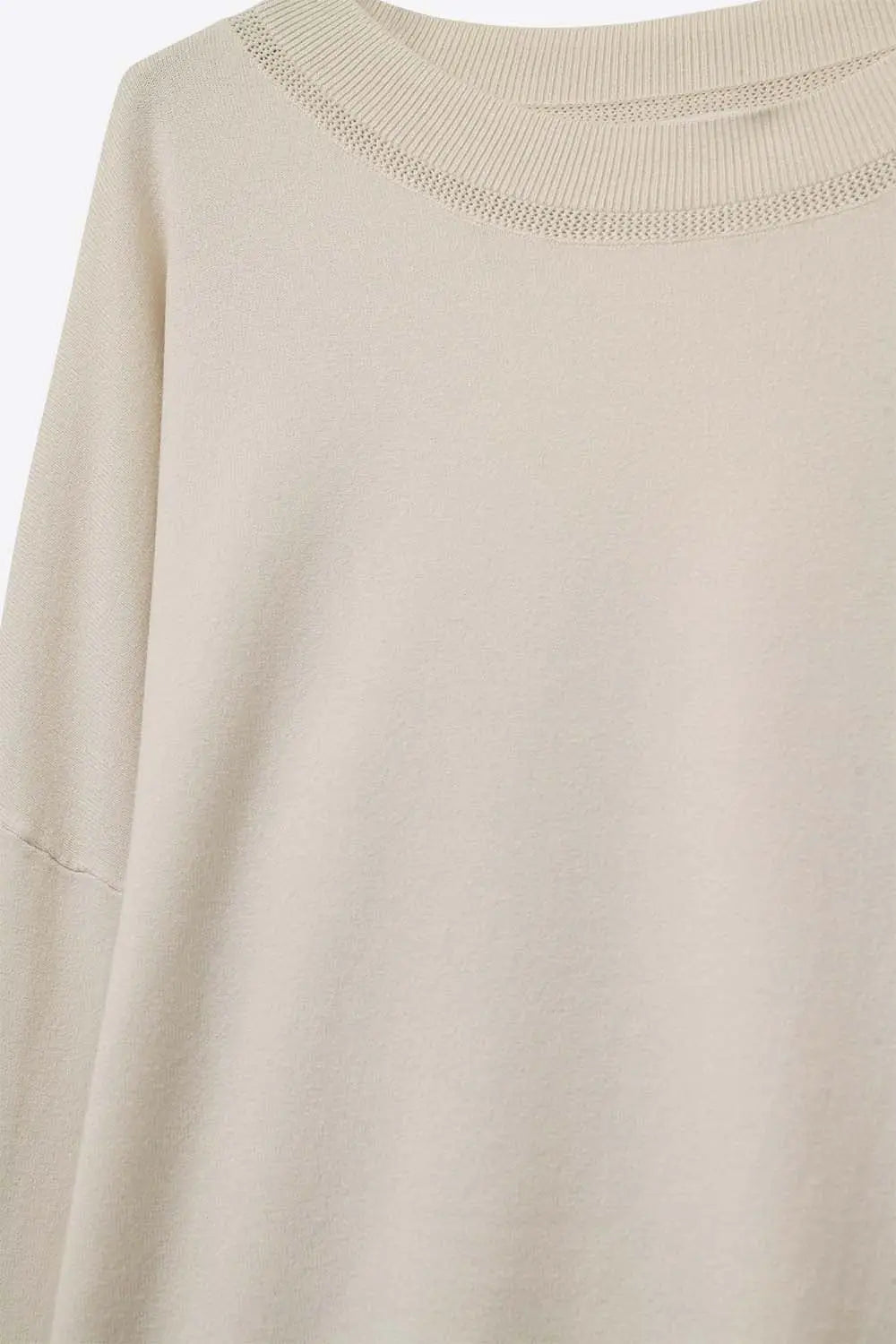 Pull en maille beige avec col en maille - One Size / beige
