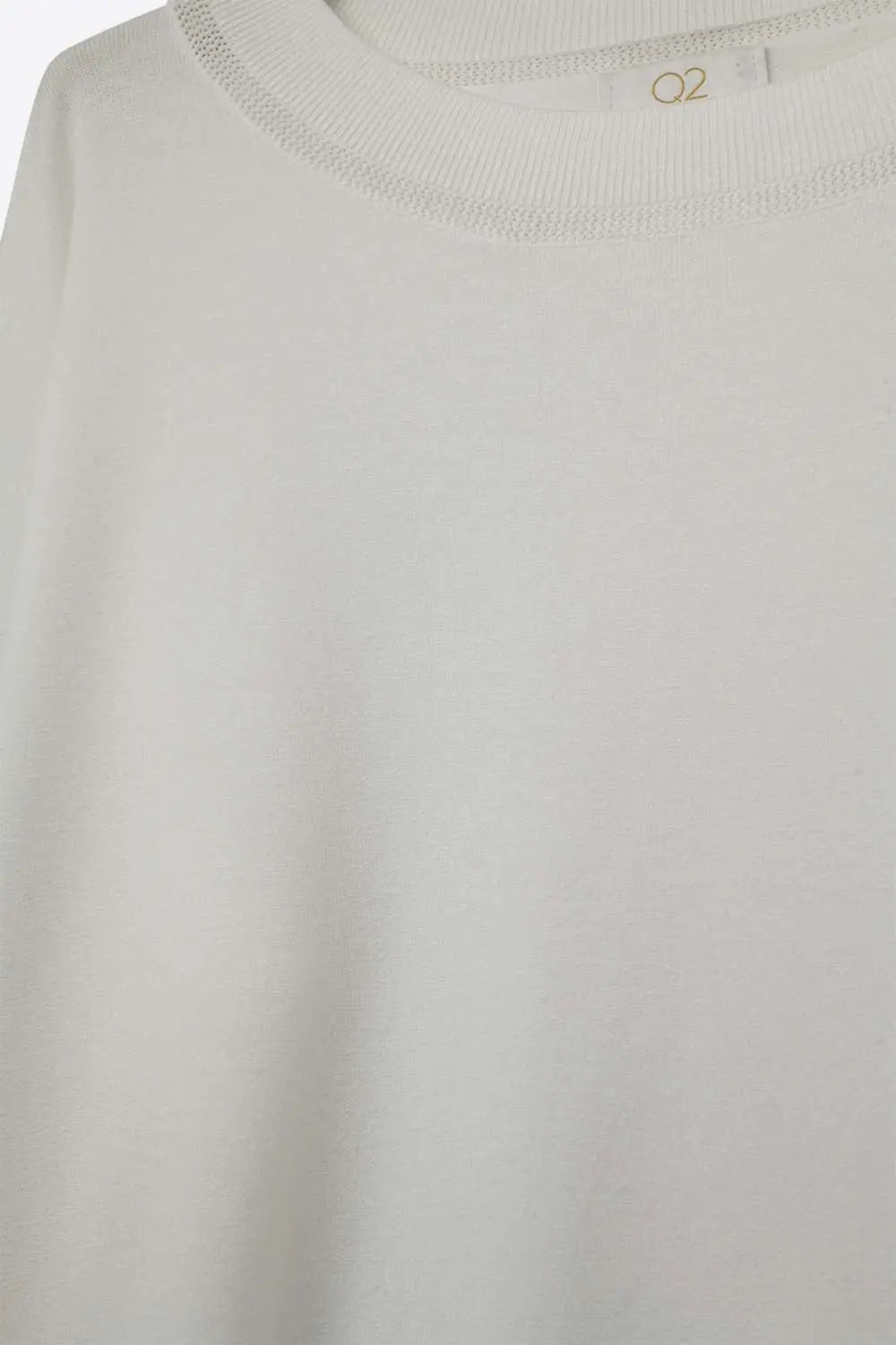 Pull en maille blanche avec col en maille - One Size / blanc