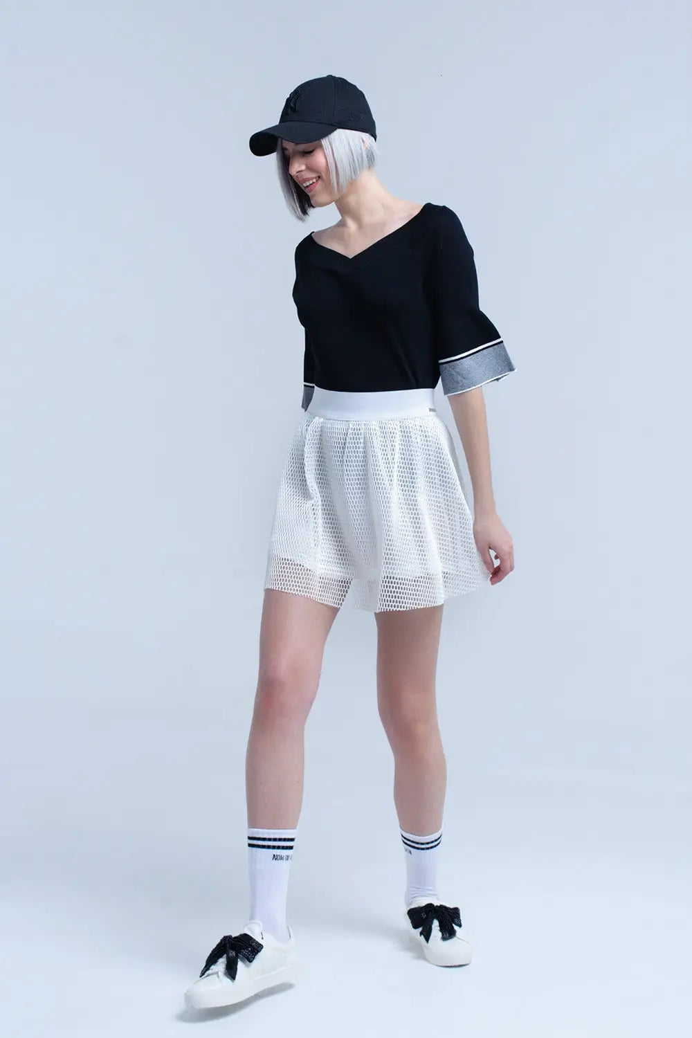 Pull en maille noire avec manches cloche - Pulls