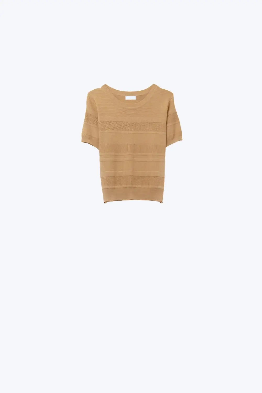 Pull en tricot à rayures texturées camel - One Size / marron - Pulls