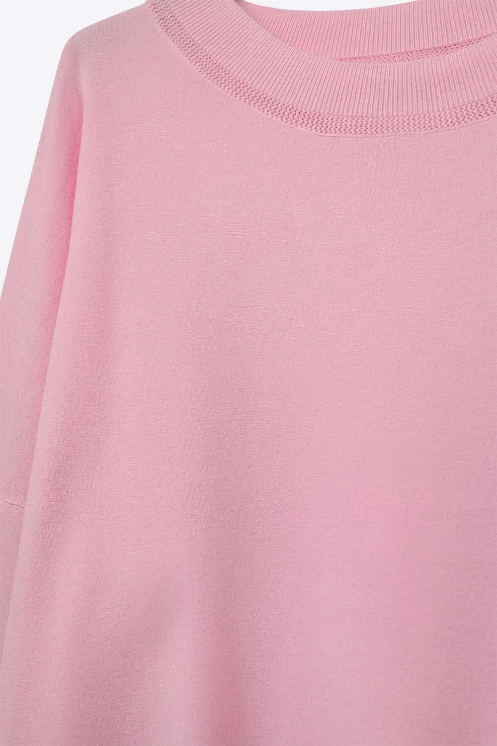 Pull en tricot rose avec col en maille - One Size / rose