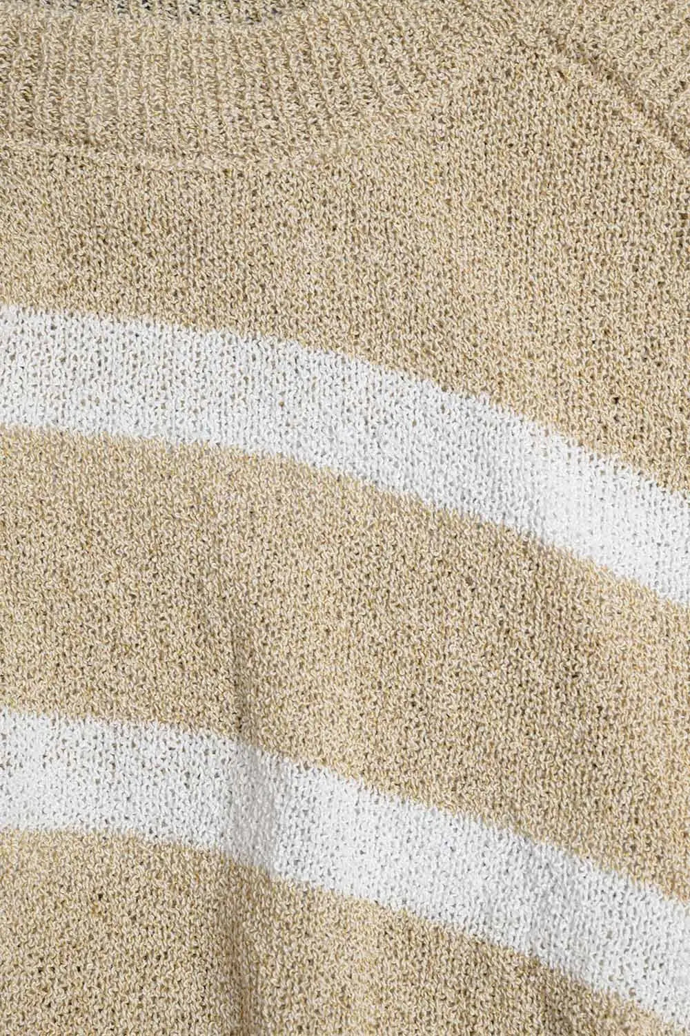 Pull Heather avec épaules dénudées et rayures horizontales en beige - Pulls