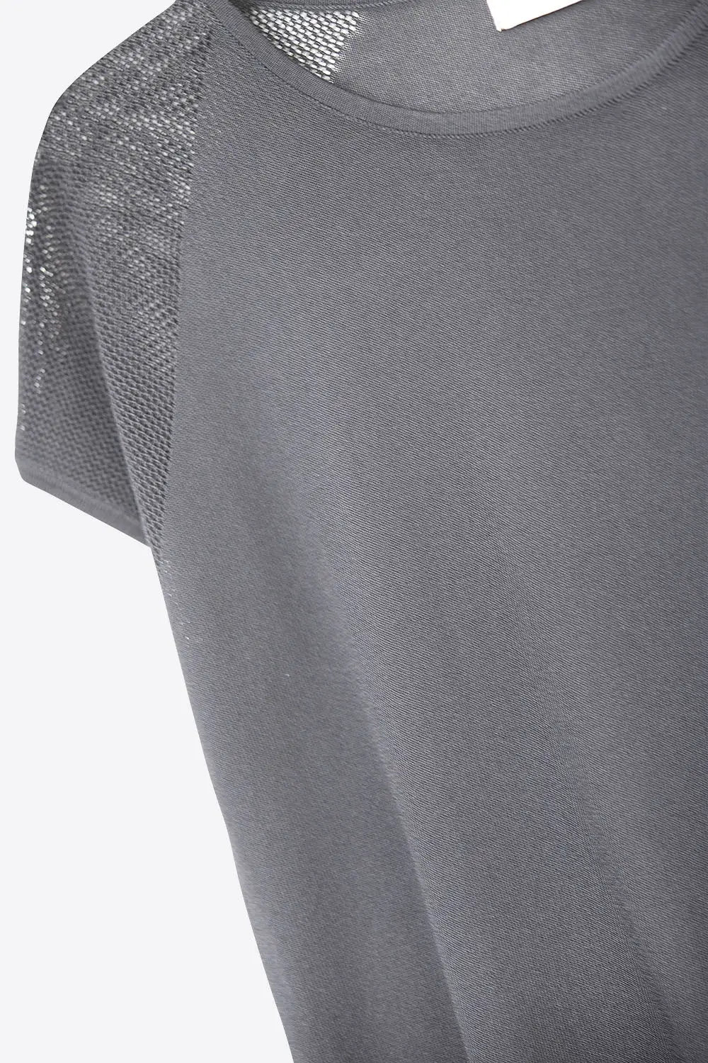 Pull noir à manches courtes en côtes avec maille tricotée sur l’épaule - One Size / Negro - Pulls