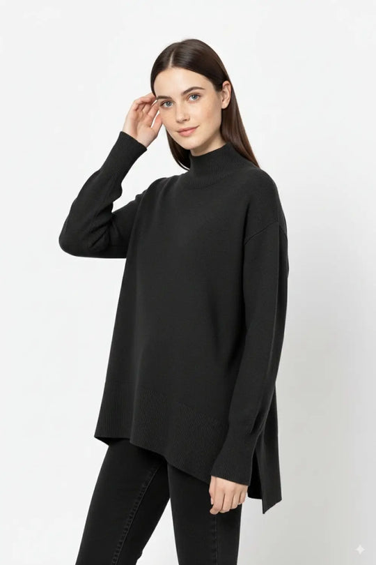 Pull noir ample avec dos ouvert - One Size / Negro