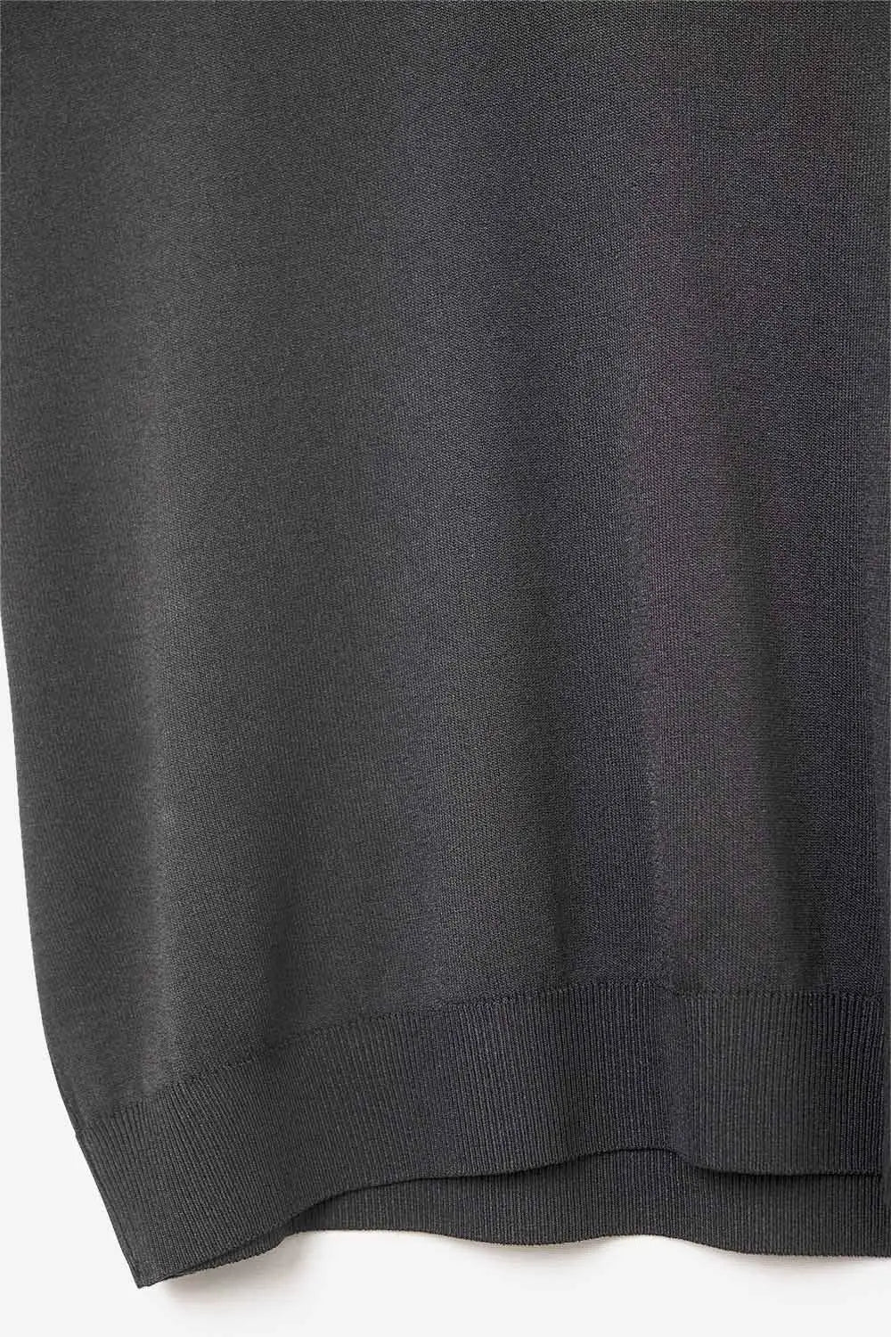 Pull noir en maille légère à col en V et manches courtes - One Size / Negro