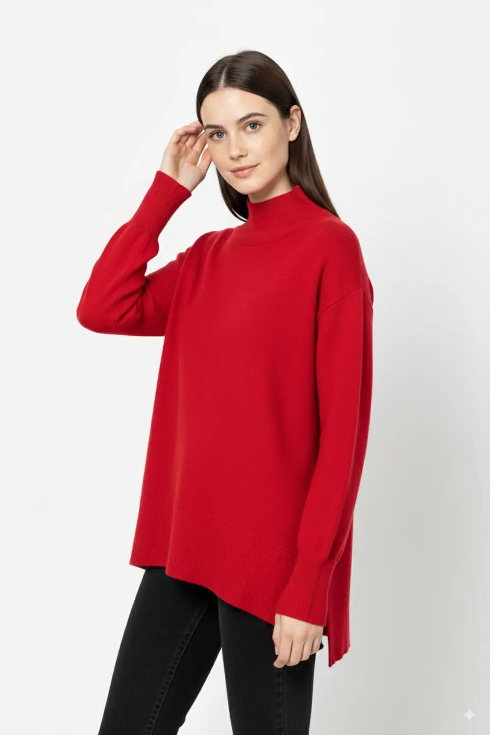 Pull-over ample rouge à dos ouvert - One Size / rouge