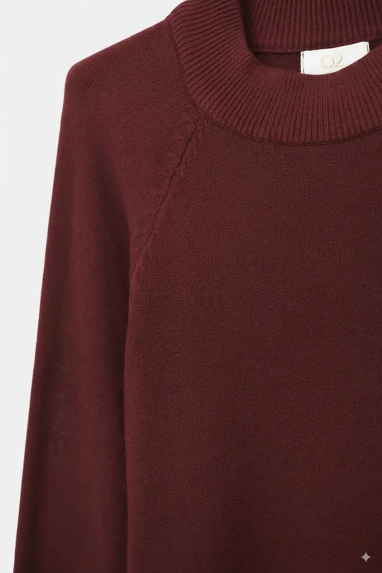 pull-over bordeaux à manches ballon de style décontracté - One Size / rouge
