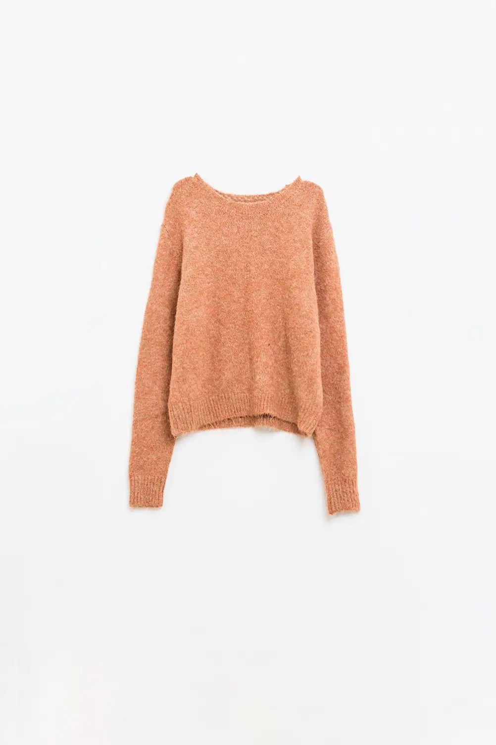 pull-over en tricot doux de coupe standard camel - Pulls