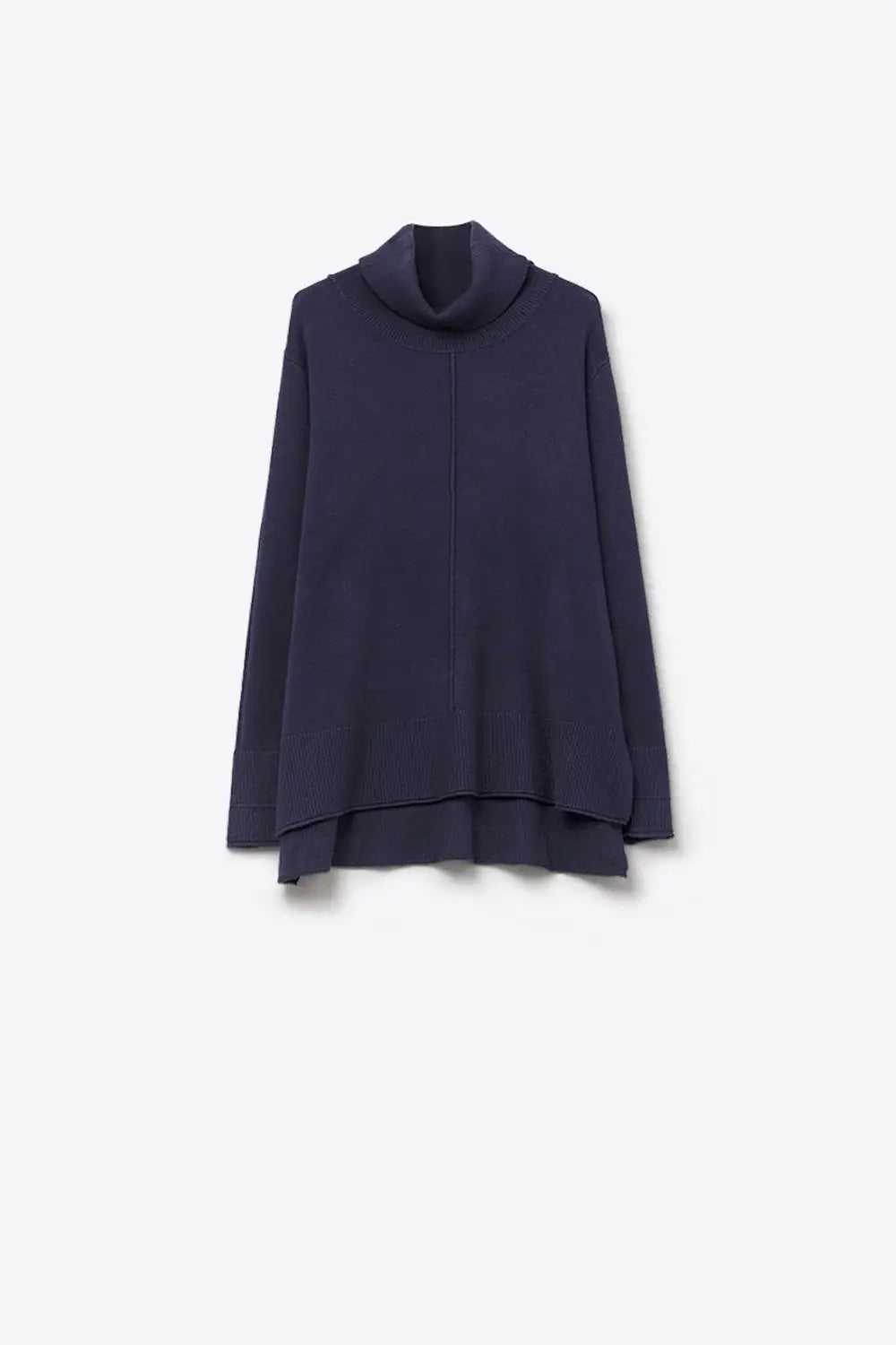 Q2 Pull oversize à col roulé en marine