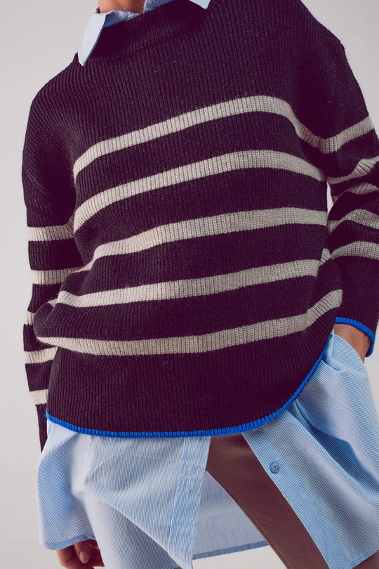 Pull oversize à rayures noir - One Size / Negro - Pulls