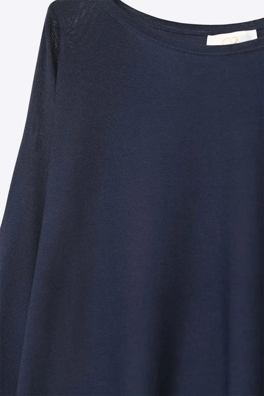 Pull oversize en marine avec manches coudées - One Size / bleu