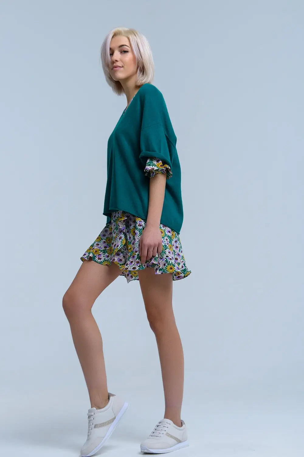 Pull vert à manches courtes - Pulls