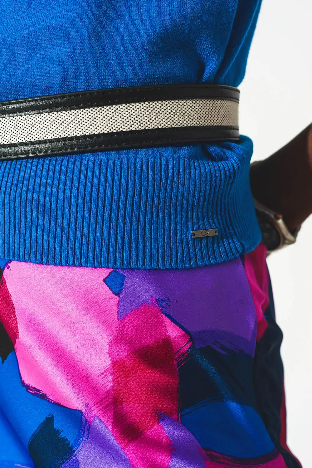Pullover à débardeur en maille bleu - Pulls