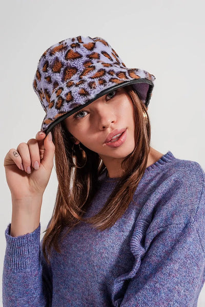 Purple bucket hat in animal print - One Size / Purple