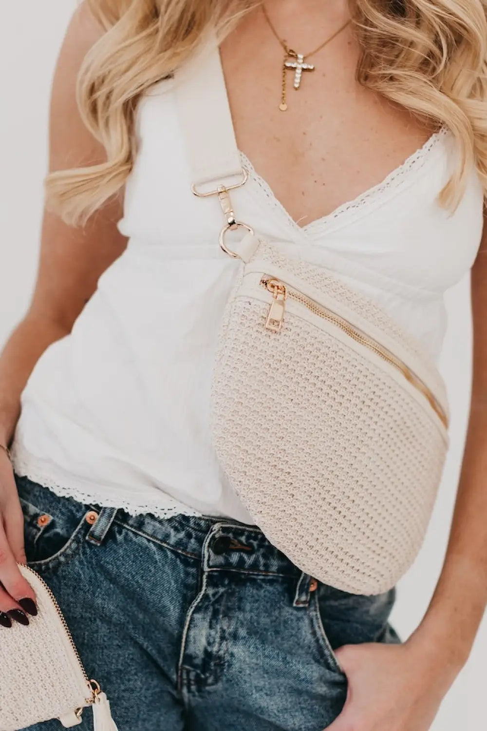 Rachel Raffia Bum Bag - Cream - Bum Bag