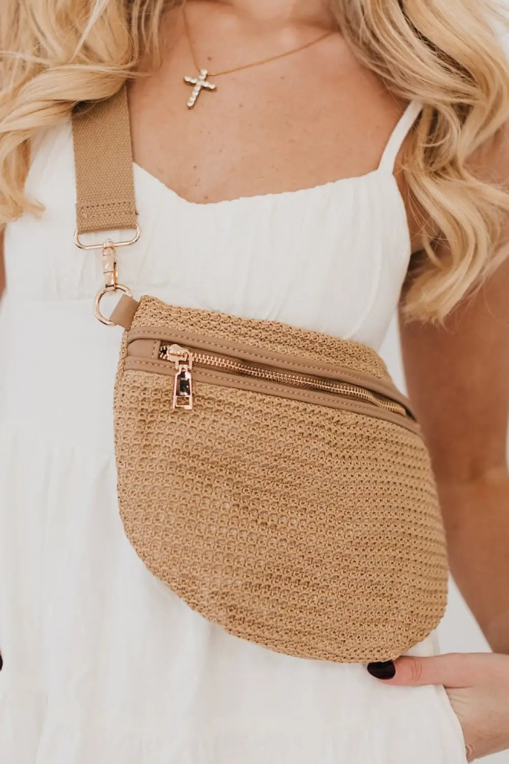 Rachel Raffia Bum Bag - Tan - Bum Bag