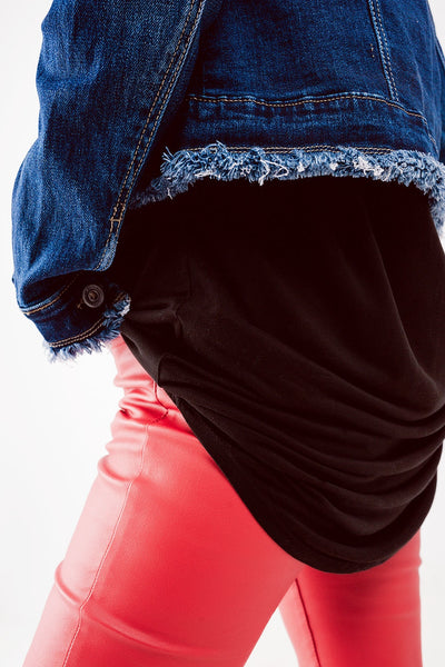 Raw denim jacket in mid blue