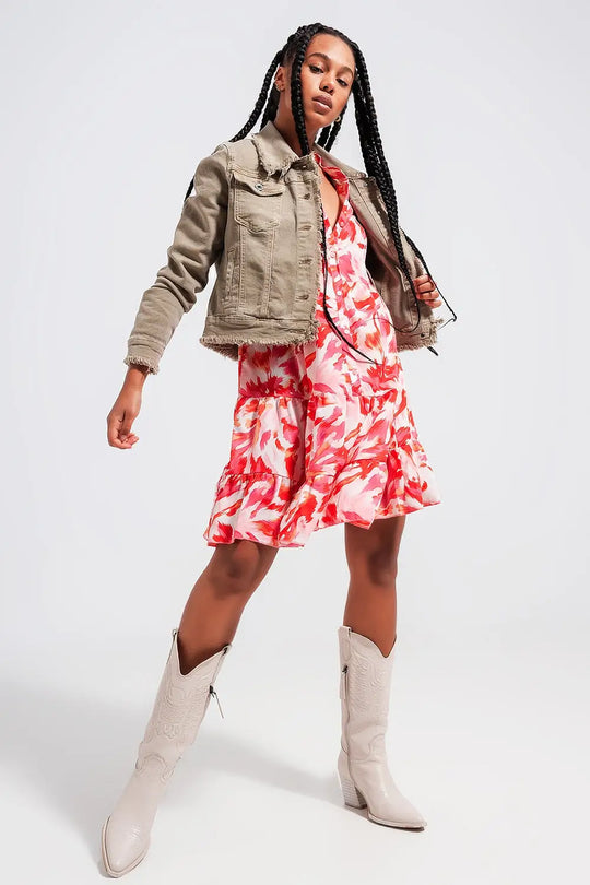 Raw edge denim jacket in gray - Coats and Jackets