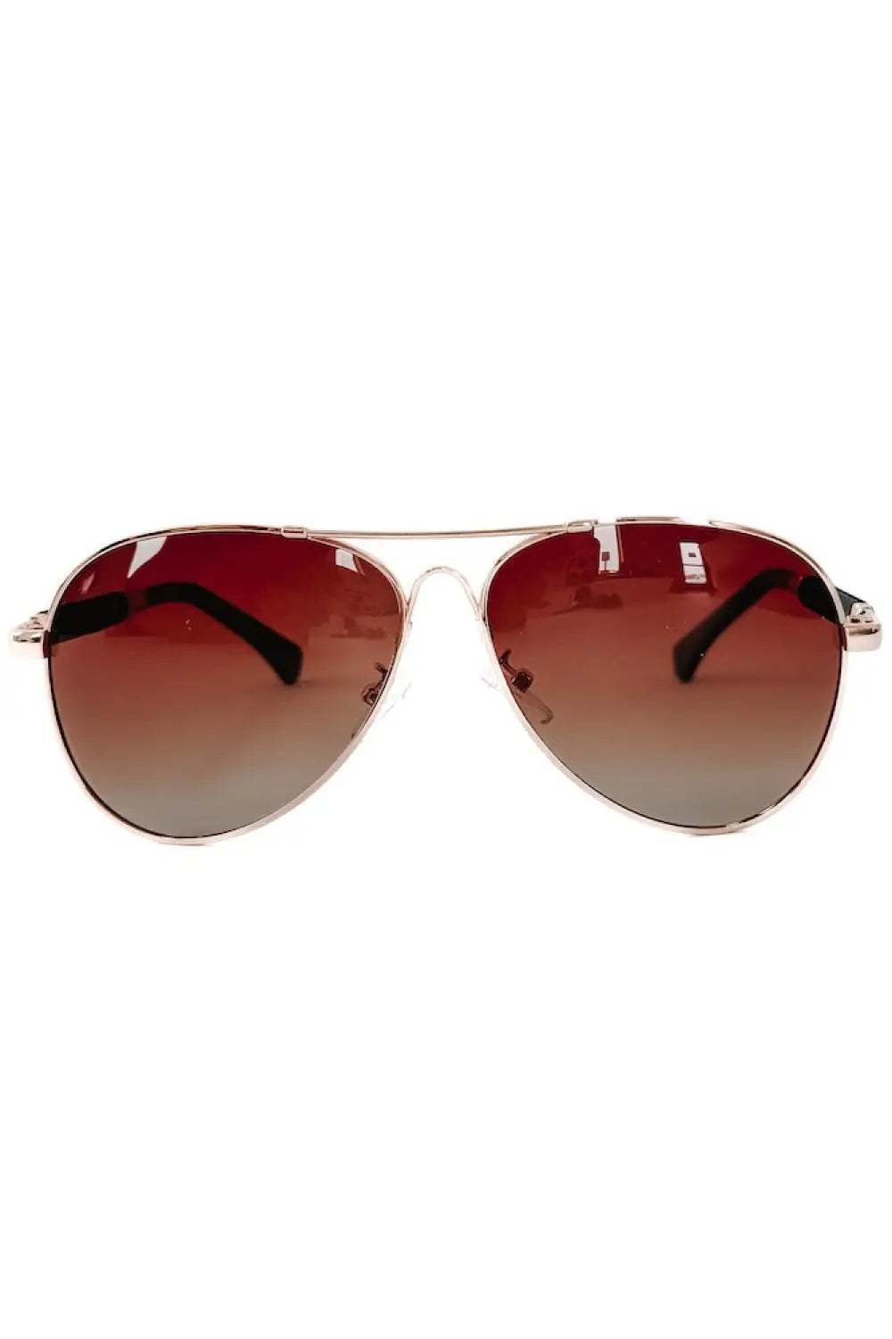 Rebecca Round Aviator Sunglasses - Brown Lens/Gold Frame - Sunglasses