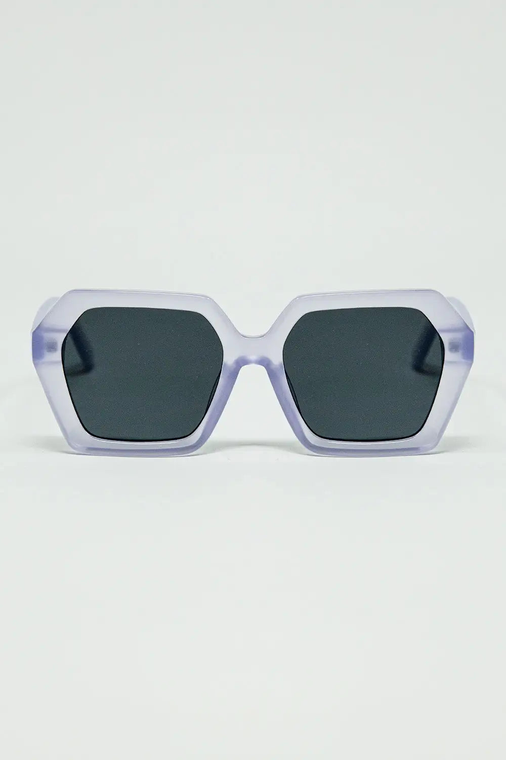 Q2 Rectangular sunglasses in purple translucent color