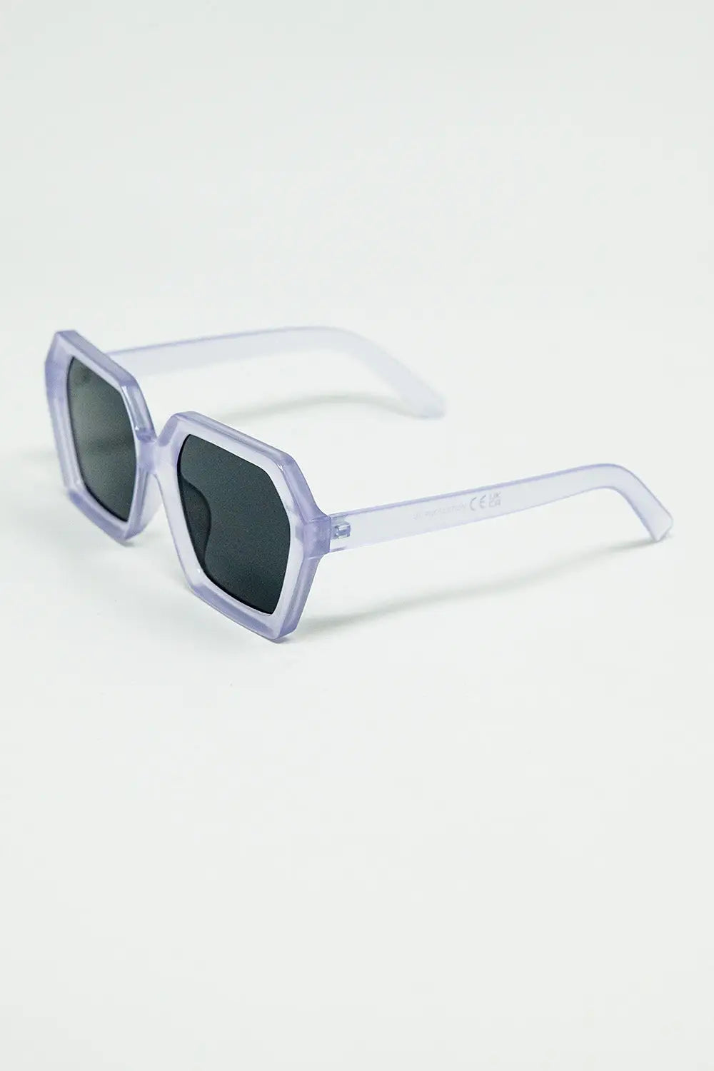 Rectangular sunglasses in purple translucent color - One Size / Purple