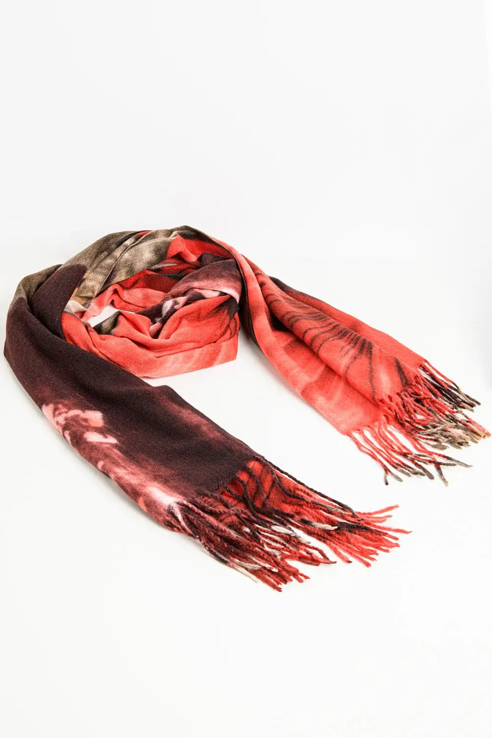 red flower print scarf - One Size / Red - Scarves & Hats