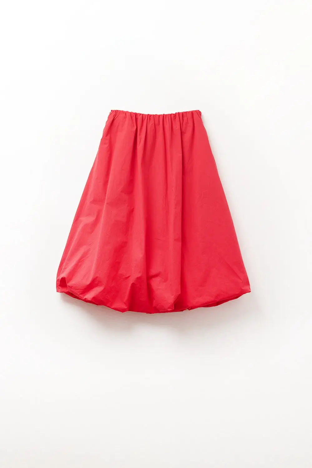 Red Mini Bubble Skirt in poplin fabric - Skirts