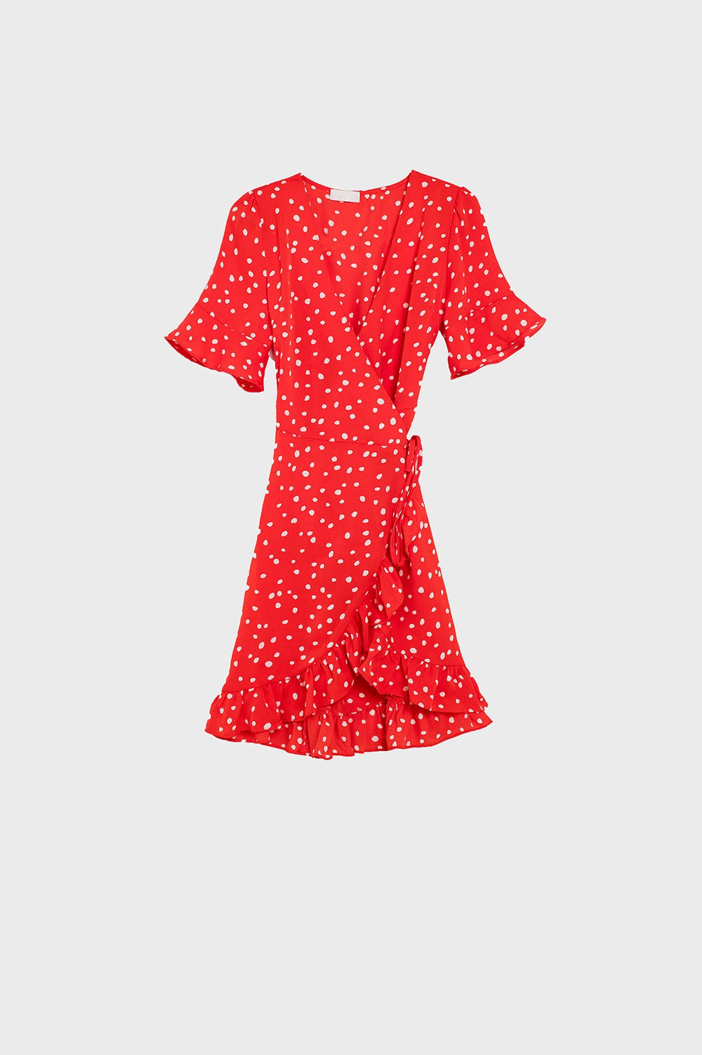 Q2 red polka dot mini dress