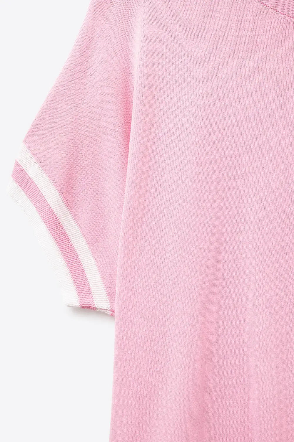 relafed fit Sweater In pink with white contrast detail - One Size / Pink - Sweaters