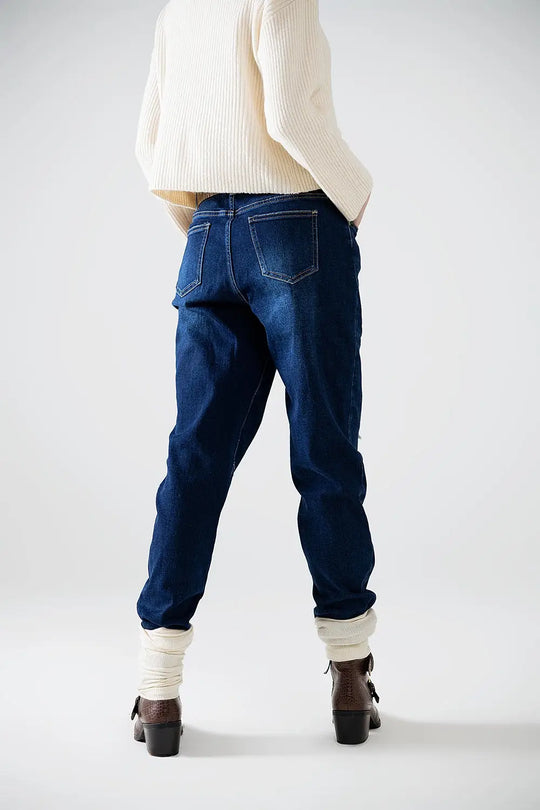 relaxed denim with patches - Jeans