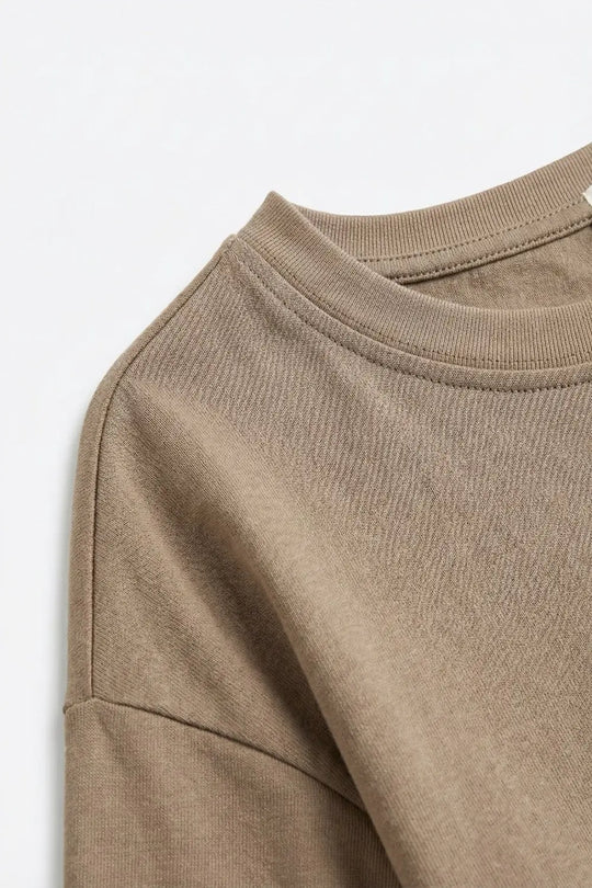 Relaxed Fit Basic Crewneck sweatshirt in camel - One Size / Beige - Sweaters
