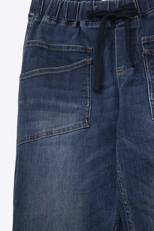 Relaxed fit Jeans with front pockets and a tie at the waist - Jeans