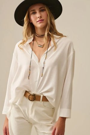 Q2 relaxed fit Shirt long Sleeves in white