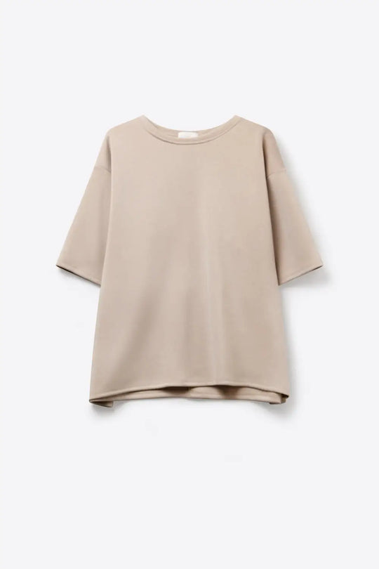 Relaxed Fit Short Sleeve Crewneck sweatshirt in beige - One Size / Beige - Sweaters