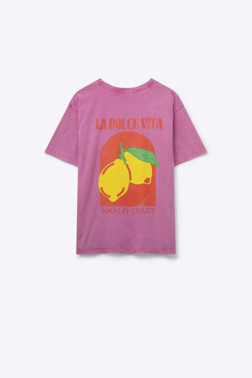 Relaxed Fit T-Shirt With La Dolce Vita Print in Pink - One Size / Pink - Tops