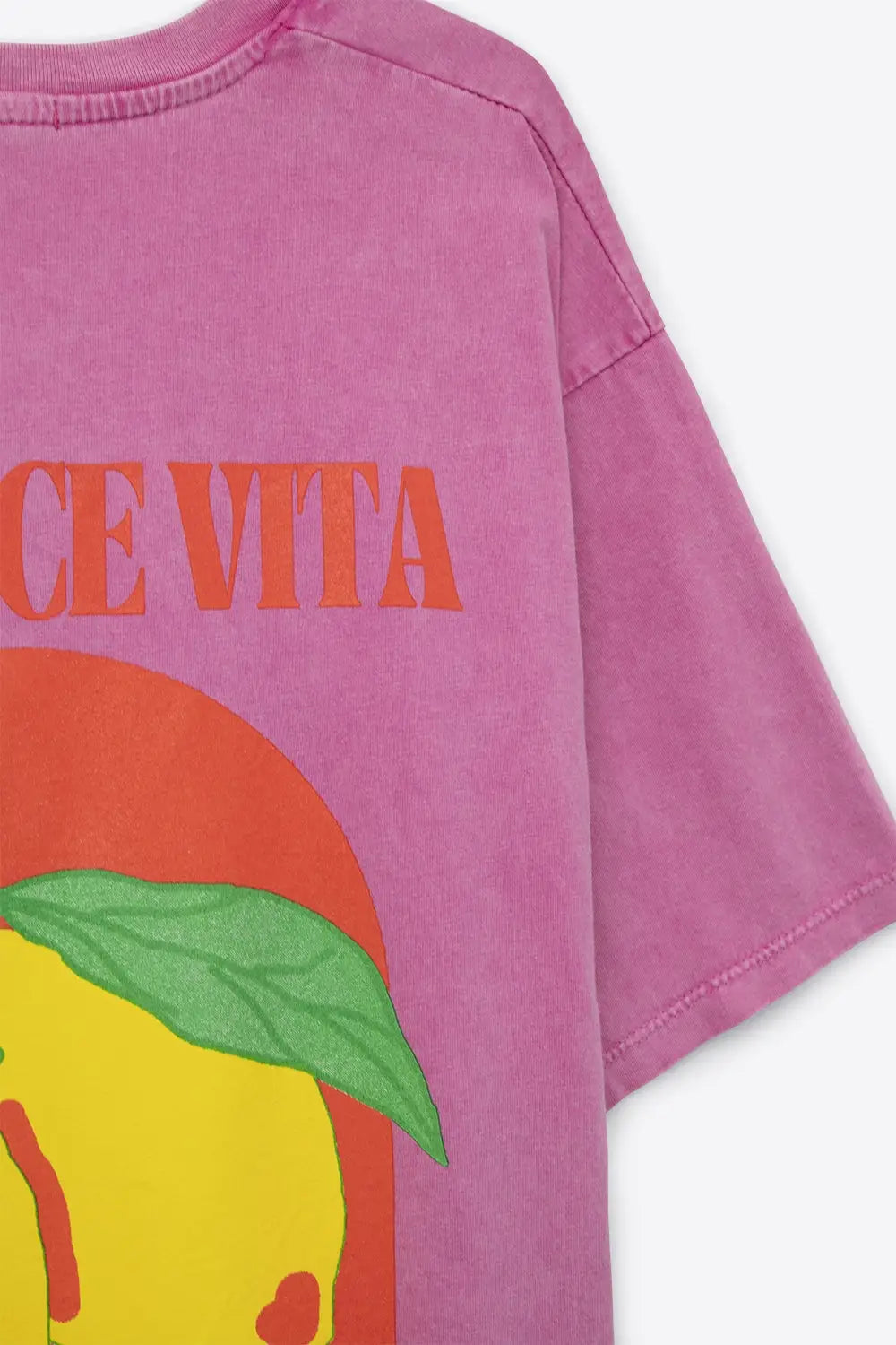 Relaxed Fit T-Shirt With La Dolce Vita Print in Pink - One Size / Pink - Tops