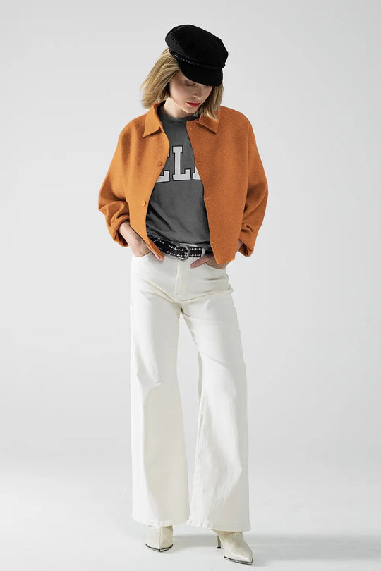 Relaxed high quality knitted Cardigan in camel - One Size / Brown - Sweaters