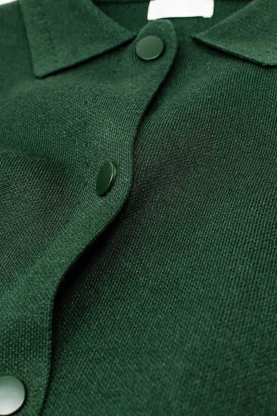 Relaxed high quality knitted Cardigan in Emerald Green - One Size / Green - Sweaters