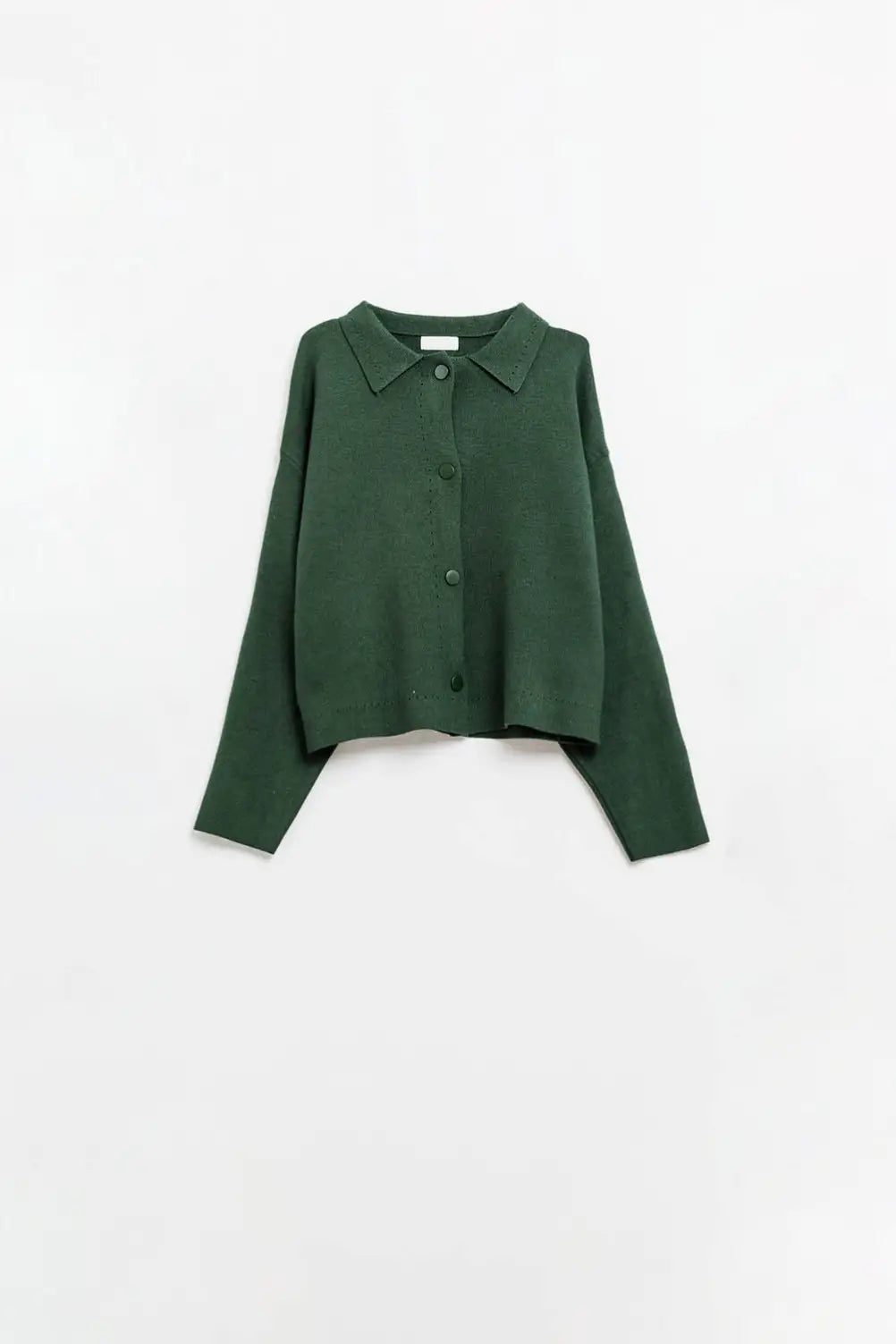 Relaxed high quality knitted Cardigan in Emerald Green - One Size / Green - Sweaters