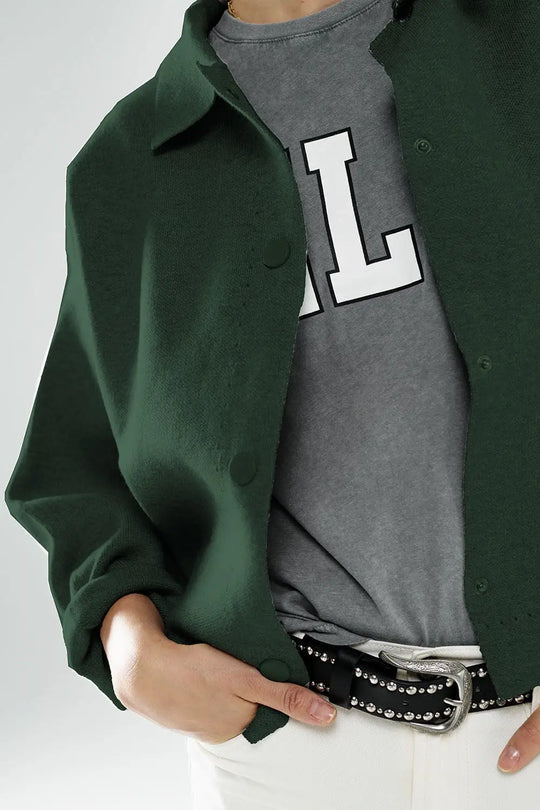 Relaxed high quality knitted Cardigan in Emerald Green - One Size / Green - Sweaters