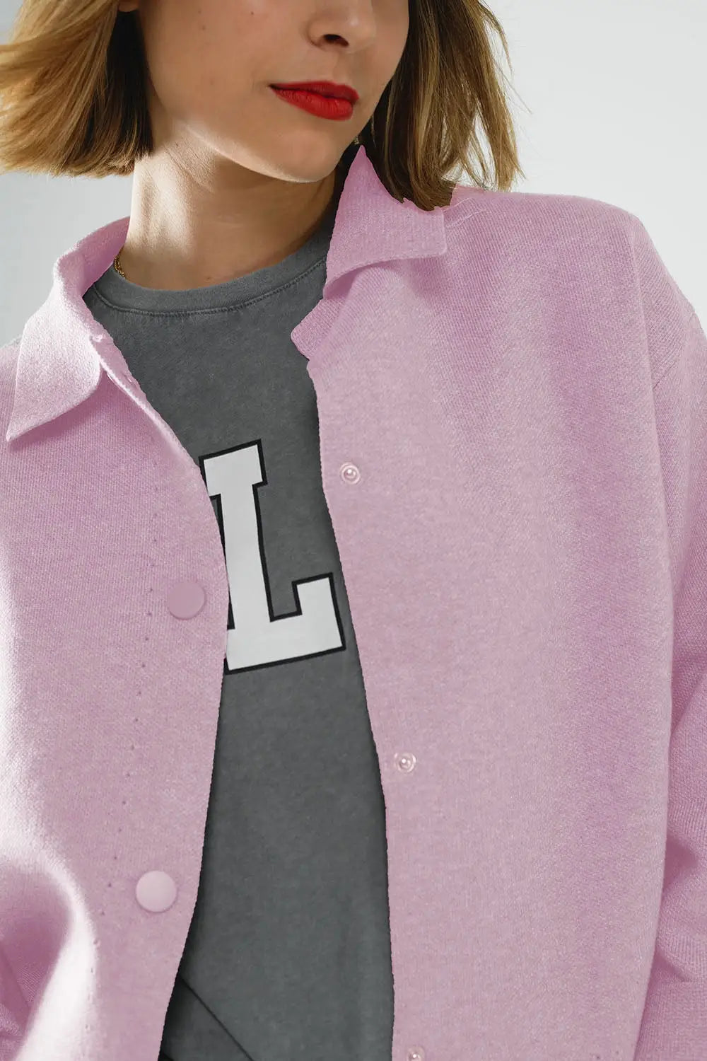 Relaxed high quality knitted Cardigan in pink - One Size / Pink - Sweaters