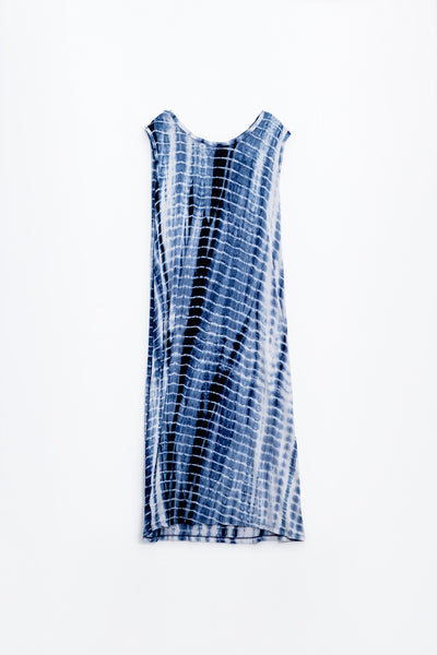 Relaxed maxi Tie dye Dress In Shades of Blue