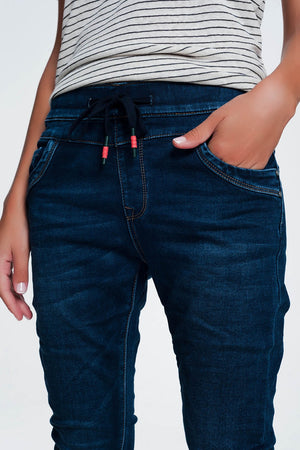 Q2 Relaxed sportspant jeans with draw cord