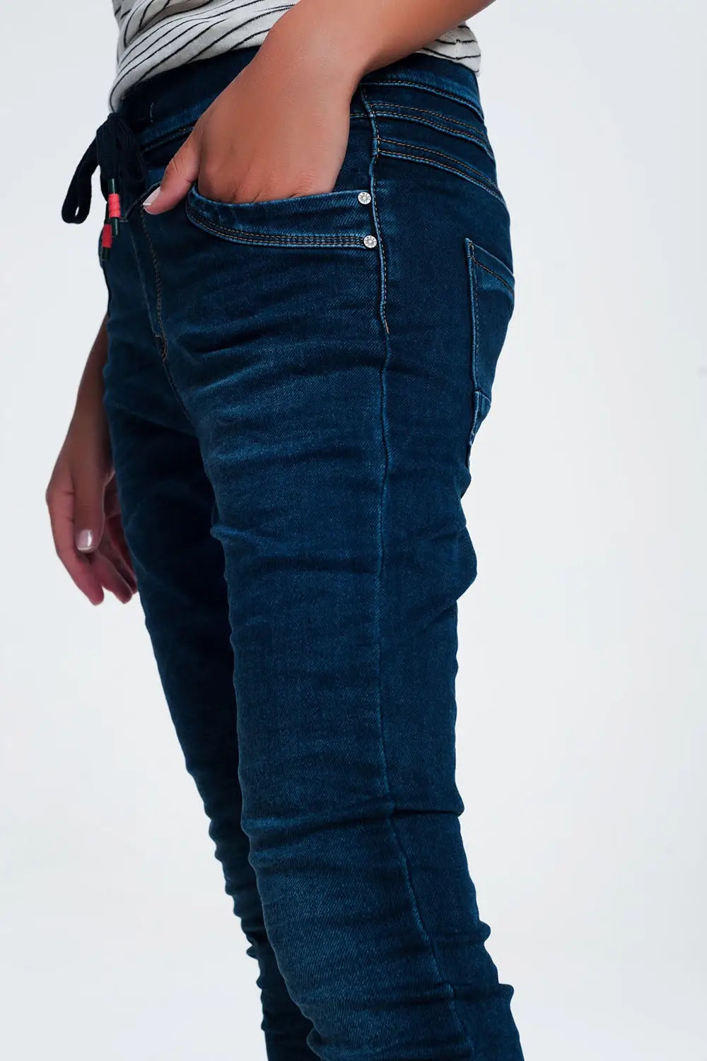 Relaxed sportspant jeans with draw cord - Jeans