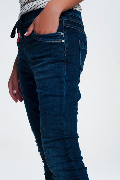 Relaxed sportspant jeans with draw cord