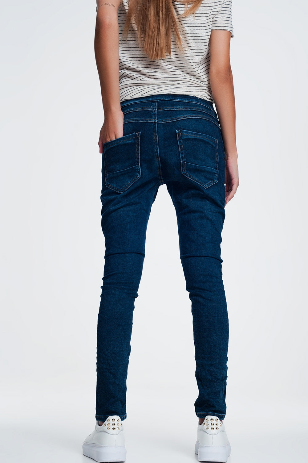 Relaxed sportspant jeans with draw cord